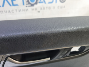 Door trim card front left VW Passat b8 16-19 USA black with dark gray wood trim, cracks in fastening