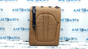 Rear seat backrest, 2nd row, left, BMW X5 G05 19-22, for 2 rows, brown leather COGNAC, heated, with belt, dents, scratches