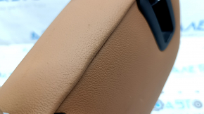 Rear right headrest, 2nd row, BMW X5 G05 19-23, brown leather, COGNAC, scratches, dents, needs cleaning