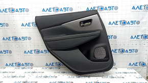 Rear left door panel for Nissan Murano z52 20-24, black with black leather insert, black leather armrest, glossy gray molding, with handle, scratches