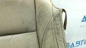 Driver's seat cushion upholstery for a Lexus ES300h ES350 13-18 beige leather, heated and ventilated, cracked leather