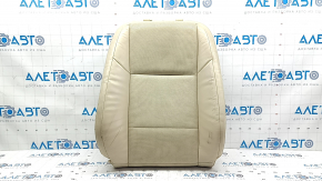 Lexus ES300h ES350 13-18 passenger seat back upholstery, beige, heated and ventilated, cracked leather