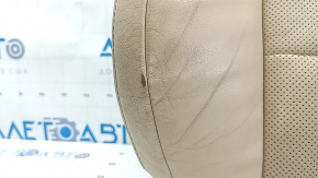 Lexus ES300h ES350 13-18 passenger seat back upholstery, beige, heated and ventilated, cracked leather