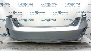 Rear bumper bare Toyota Prius V 12-17 without lip, blue, dented, broken fasteners, scratches