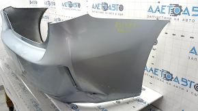 Rear bumper bare Toyota Prius V 12-17 without lip, blue, dented, broken fasteners, scratches