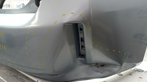 Rear bumper bare Toyota Prius V 12-17 without lip, blue, dented, broken fasteners, scratches