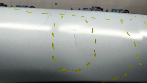 Rear bumper bare Toyota Prius V 12-17 without lip, blue, dented, broken fasteners, scratches