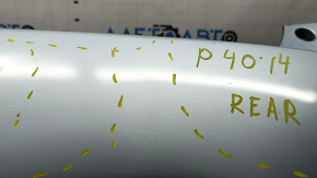 Rear bumper bare Toyota Prius V 12-17 without lip, blue, dented, broken fasteners, scratches