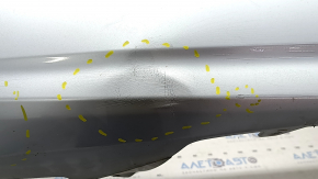 Rear bumper bare Toyota Prius V 12-17 without lip, blue, dented, broken fasteners, scratches