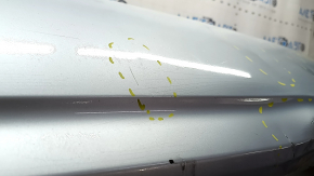 Rear bumper bare Toyota Prius V 12-17 without lip, blue, dented, broken fasteners, scratches