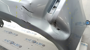 Rear bumper bare Toyota Prius V 12-17 without lip, blue, dented, broken fasteners, scratches
