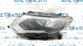 Nissan Rogue 17-20 front left headlight, bare halogen, needs polishing, chip cut off, mount broken