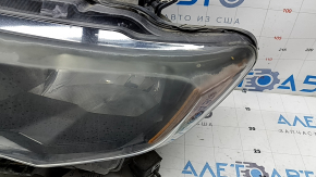 Nissan Rogue 17-20 front left headlight, bare halogen, needs polishing, chip cut off, mount broken