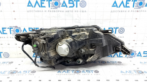 Nissan Rogue 17-20 front left headlight, bare halogen, needs polishing, chip cut off, mount broken