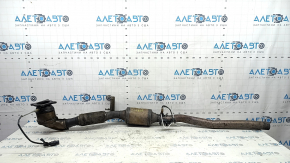VW Tiguan 09-18 exhaust pipe with catalytic converters and lambda probes, mesh is torn