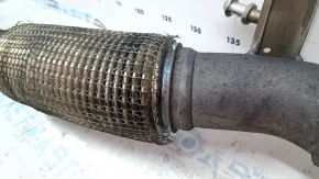 VW Tiguan 09-18 exhaust pipe with catalytic converters and lambda probes, mesh is torn