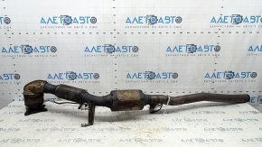VW Tiguan 09-18 exhaust pipe with catalytic converters and lambda probes, mesh is torn