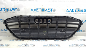 Radiator grille assembly with Audi E-Tron emblem 19-23 for parking sensors, chrome with gray, with plug, crack, screw holes