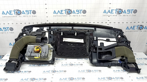 The front dashboard, upper part, with an AIRBAG, Toyota Prius V 12-16, black, rusty squib