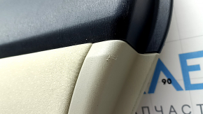 Toyota Prius V 12-14 rear right door panel, beige with beige cloth insert, beige cloth armrest, with handle, scratches, dry cleaning required, crack in fastener