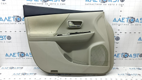 Beige front left door panel for Toyota Prius V 12-17 with beige insert, beige cloth armrest, with handle, scratches, dry-cleanable, dent
