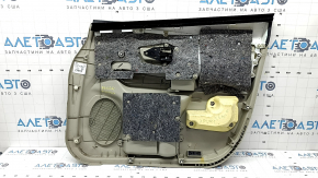 Beige front left door panel for Toyota Prius V 12-17 with beige insert, beige cloth armrest, with handle, scratches, dry-cleanable, dent