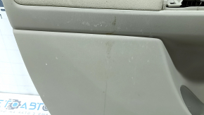 Beige front left door panel for Toyota Prius V 12-17 with beige insert, beige cloth armrest, with handle, scratches, dry-cleanable, dent