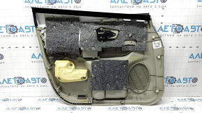Beige front right door panel for Toyota Prius V 12-17 with beige insert, beige cloth armrest, with handle, scratches, dry-cleanable, dents
