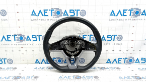 Naked steering wheel for a Nissan Rogue 17-20, black leather, no buttons, needs cleaning, scratches