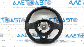 Naked steering wheel for a Nissan Rogue 17-20, black leather, no buttons, needs cleaning, scratches