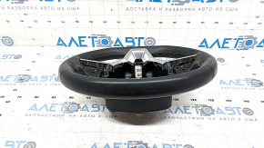 Naked steering wheel for a Nissan Rogue 17-20, black leather, no buttons, needs cleaning, scratches