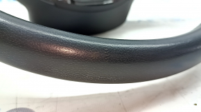 Naked steering wheel for a Nissan Rogue 17-20, black leather, no buttons, needs cleaning, scratches