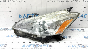 Left front headlight for Toyota Prius V 12-14, bare, pre-restoration, halogen, sand, for polishing