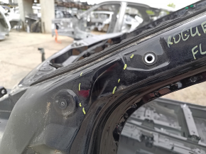 Front left quarter panel for Nissan Rogue 21-24 US built, on the body, black, dented pillar