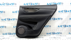 Rear right door panel for Nissan Rogue 17-20, black with black plastic insert, leather armrest