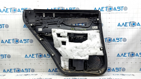 Rear right door panel for Nissan Rogue 17-20, black with black plastic insert, leather armrest