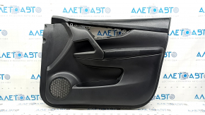 Front right door panel for Nissan Rogue 17-20, black with black plastic insert, leather armrest, cleanable