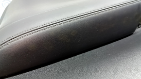 Front right door panel for Nissan Rogue 17-20, black with black plastic insert, leather armrest, cleanable