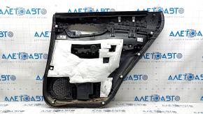 Rear left door panel for Nissan Rogue 17-20, black with black plastic insert, leather armrest