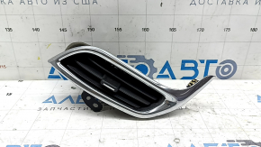 Chevrolet Equinox 18-24 black and chrome front panel air vent deflector, center left