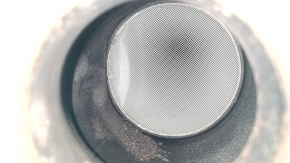 The exhaust pipe with the catalytic converter of a Nissan Murano z52 15-24 is rusty. The studs are sawed off, the mesh is torn, and it is dented.