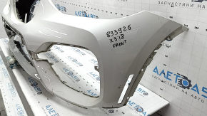 Bare front bumper BMW X3 G01 18-21 without parking sensors, without camera, white, cracked