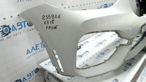 Bare front bumper BMW X3 G01 18-21 without parking sensors, without camera, white, cracked