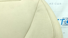 BMW X3 G01 18-21 passenger seat back upholstery, beige leather, heated, needs cleaning, dents