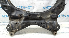 The front subframe of a Nissan Murano z52 19-24 AWD is rusty, with two cracked bushings.