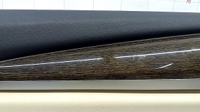 Door trim, rear left, BMW X3 G01 18-21, beige leather, beige leather insert, gray stitching, dark oak Perlglanz Chrom wood insert, with handle, scratches, dents