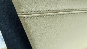 Door trim, front left, BMW X3 G01 18-21, beige leather, beige leather insert, gray stitching, dark oak Perlglanz Chrom wood insert, with handle, scratches, dents