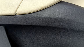 Door trim, front left, BMW X3 G01 18-21, beige leather, beige leather insert, gray stitching, dark oak Perlglanz Chrom wood insert, with handle, scratches, dents