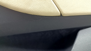 Door trim, front right, BMW X3 G01 18-21, beige leather, beige leather insert, gray stitching, dark oak Perlglanz Chrom wood insert, with handle, scratches