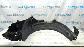 Front right fender liner for Toyota Prius V 12-14 pre-restoration, fasteners torn, tear